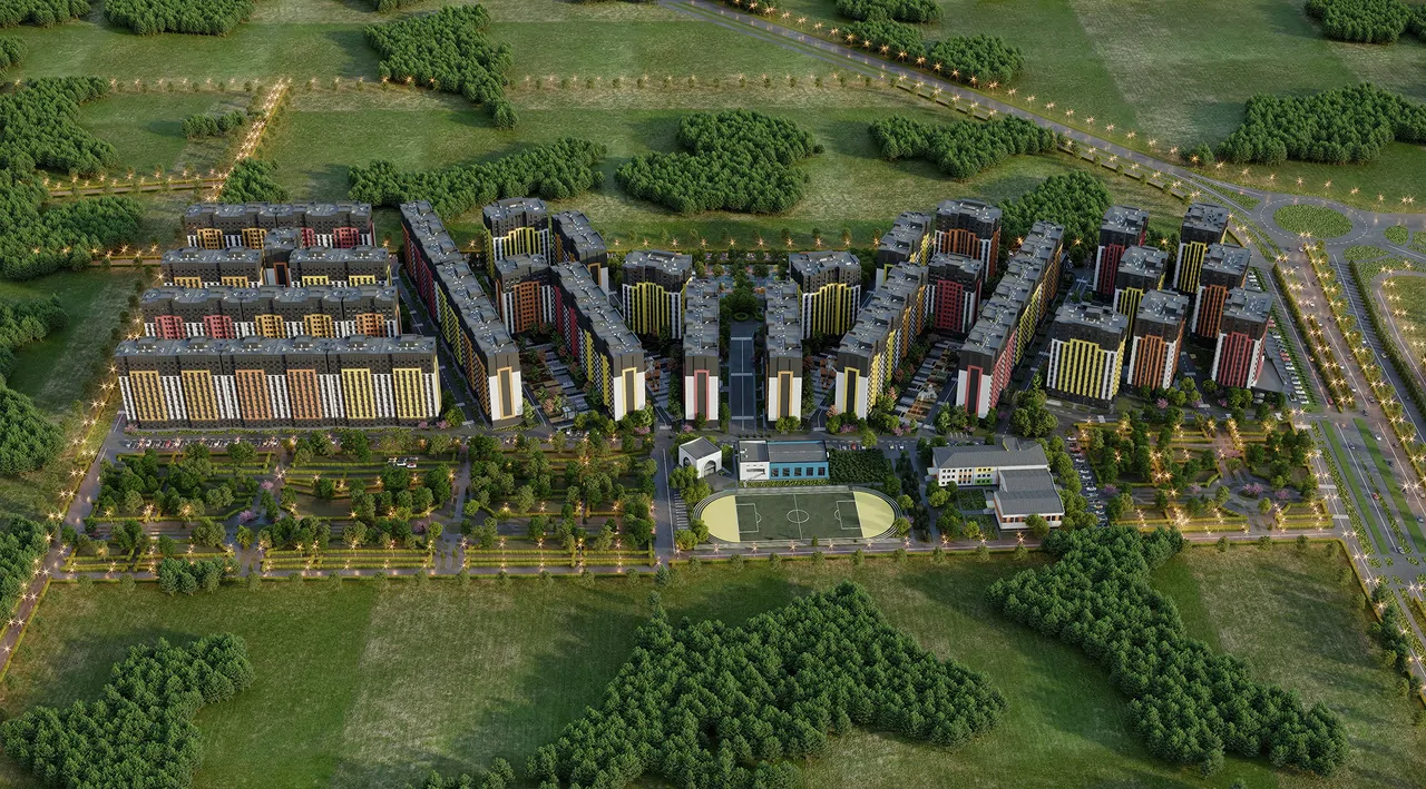 Панорама квартала с высоты